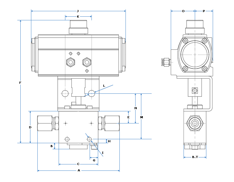 HIFLUX Pneumatic Actuater Ball Valve